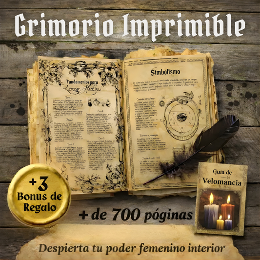 Grimorio/Libro de magia Imprimible 📜+ La magia de las velas + 3 Bonus de Regalo 🎁 | Despierta tu Magia Interior ✨
