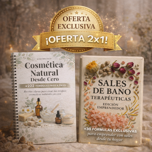 Convierte Tus Sales De Baño en Ingresos Reales Desde Casa + 222 Recetas de Cosmética Natural + 🎁5 BONOS DE REGALO!